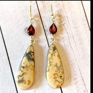 SOLD Maligano Jasper& Garnet Earrings